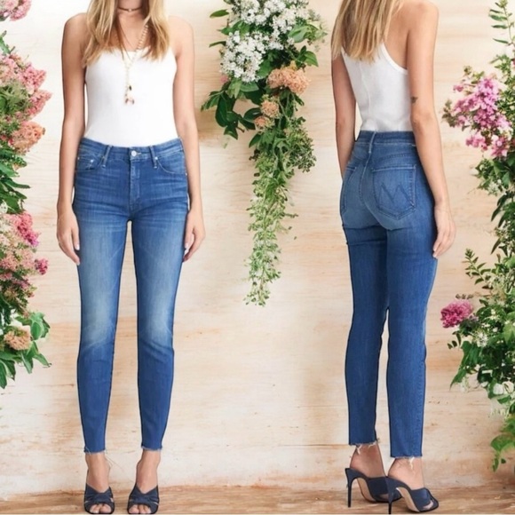 Mother Looker Ankle Fray in color‎ Girl Cursh (Medium Wash) Women's Size 28 - Picture 1 of 10